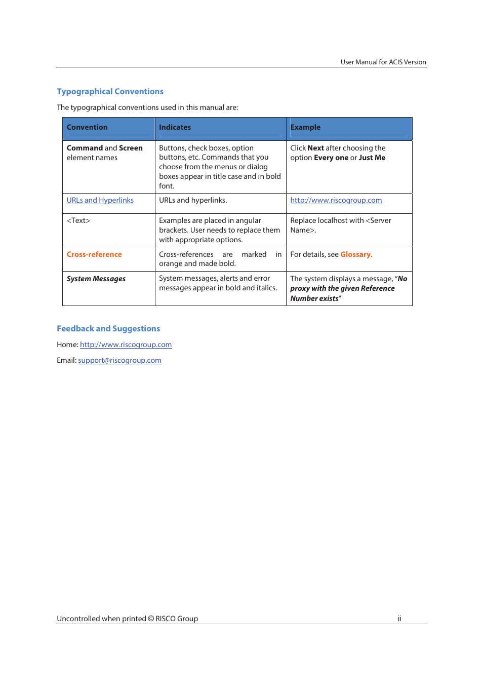 RISCO Group ACIS User Manual | Page 3 / 111