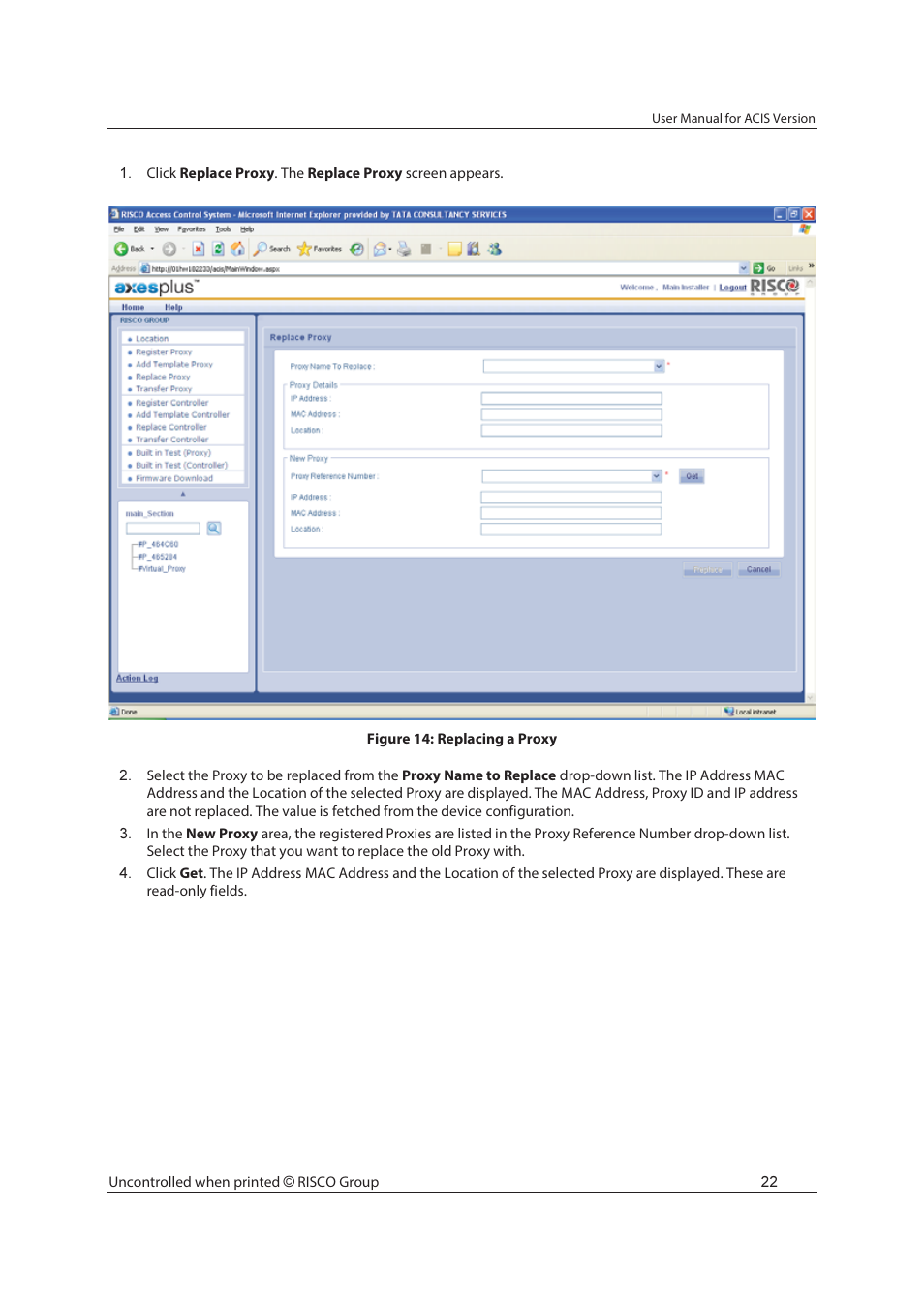 RISCO Group ACIS User Manual | Page 31 / 111