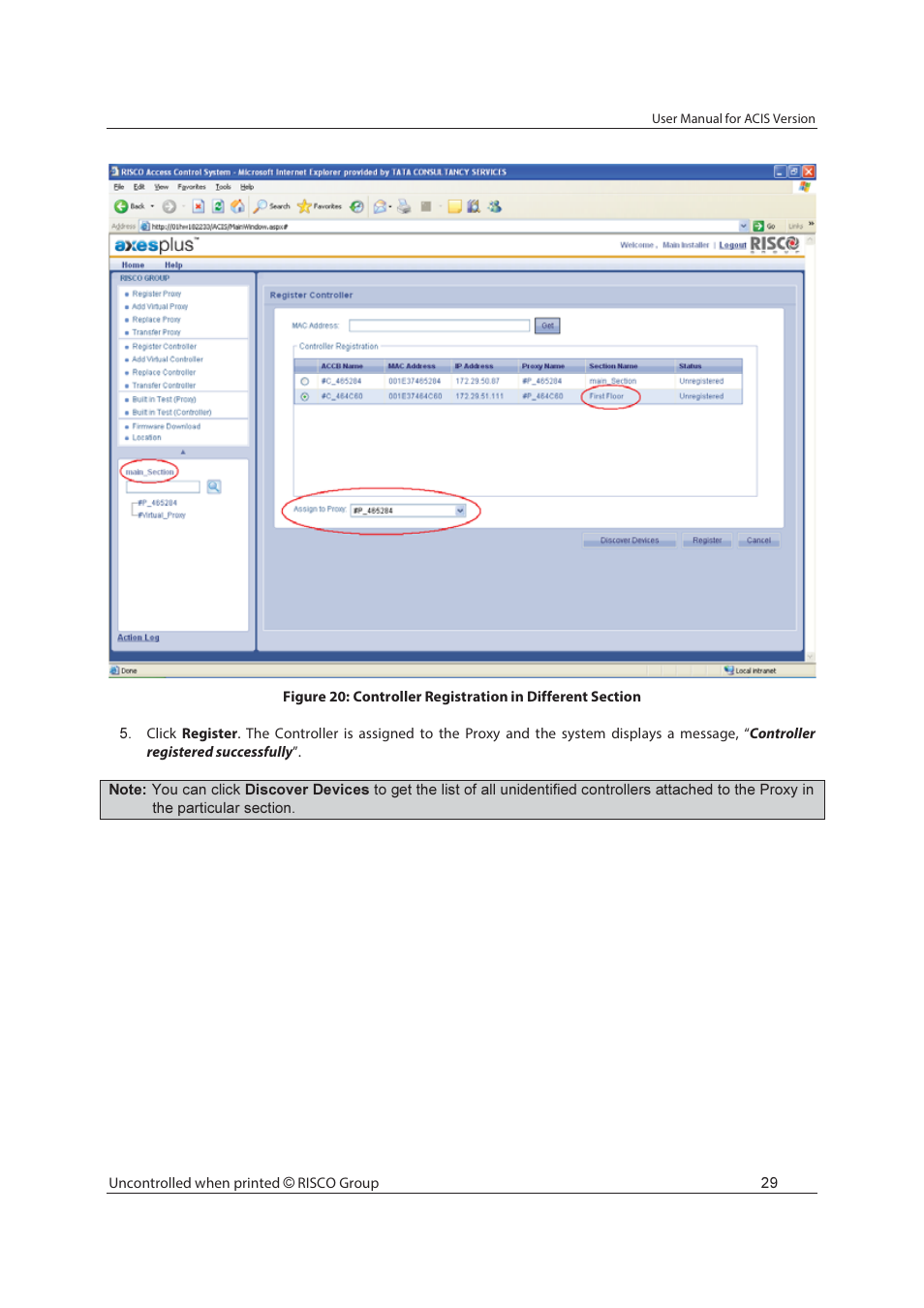 RISCO Group ACIS User Manual | Page 38 / 111