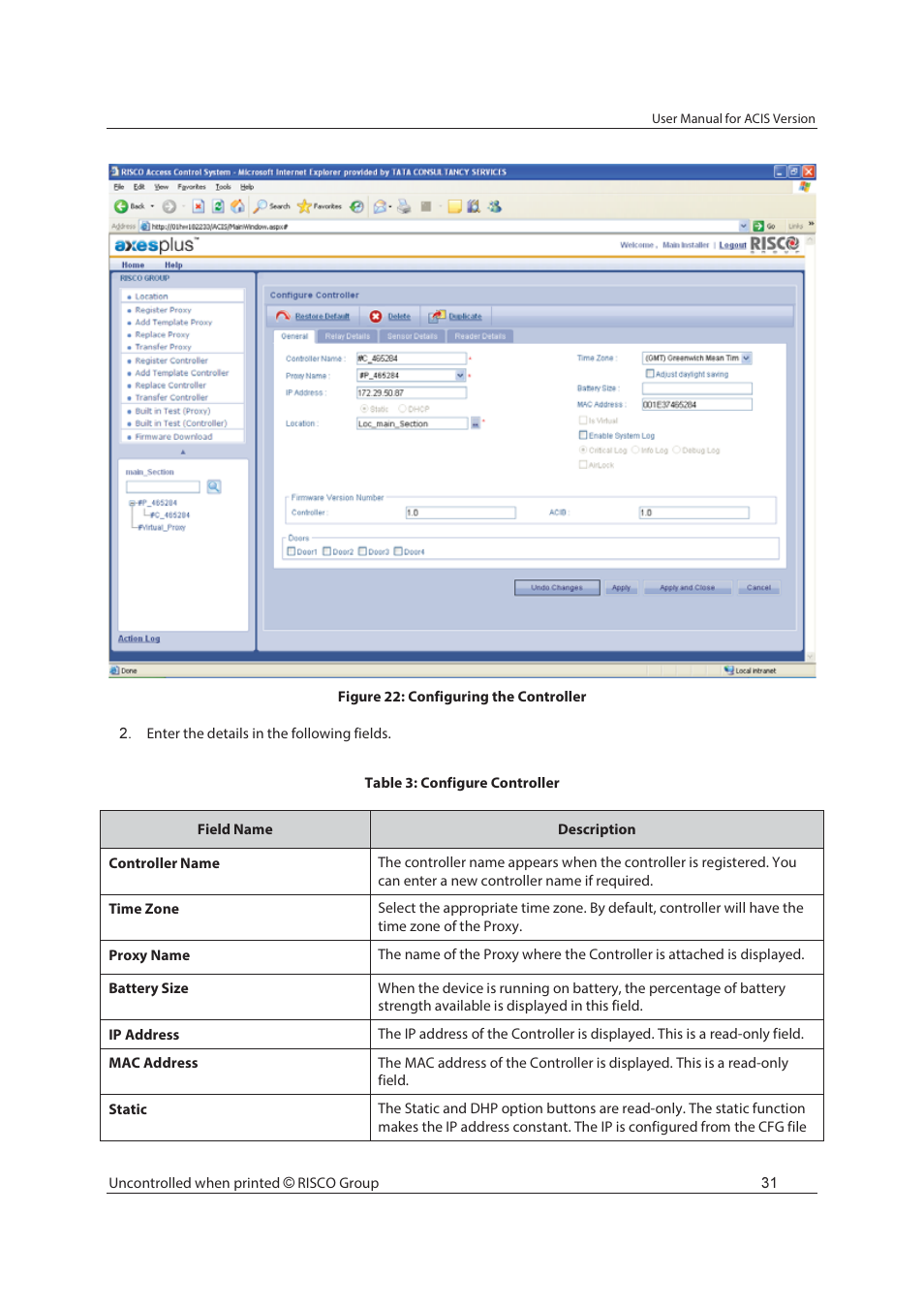 RISCO Group ACIS User Manual | Page 40 / 111