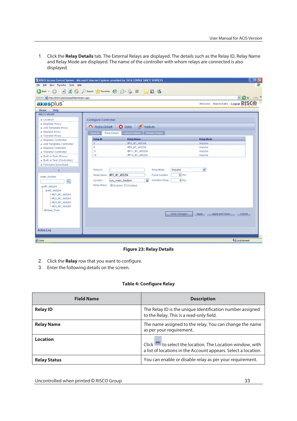 RISCO Group ACIS User Manual | Page 42 / 111