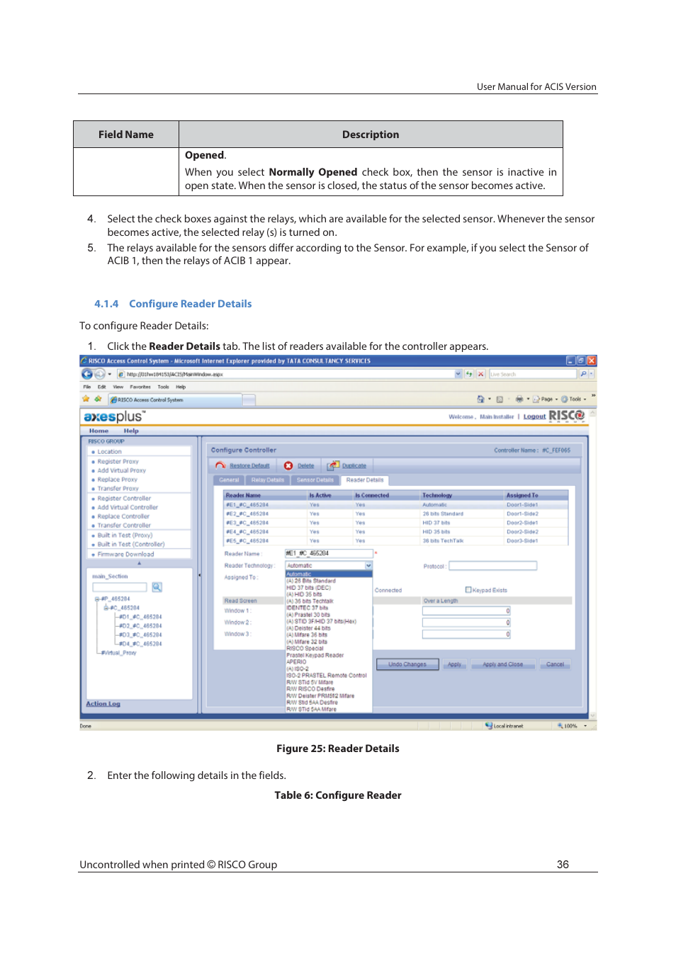 RISCO Group ACIS User Manual | Page 45 / 111