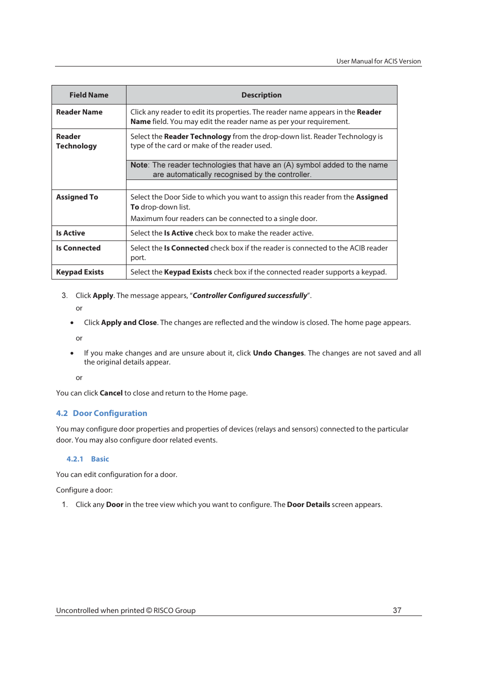 RISCO Group ACIS User Manual | Page 46 / 111