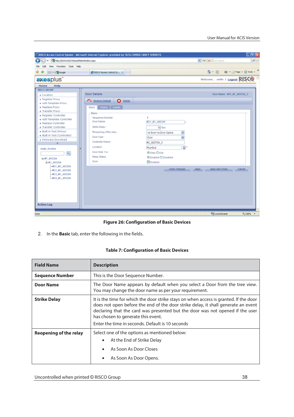 RISCO Group ACIS User Manual | Page 47 / 111