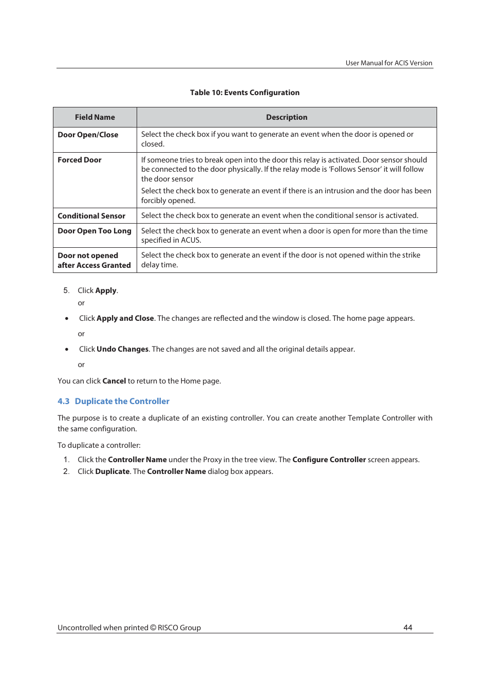 RISCO Group ACIS User Manual | Page 53 / 111