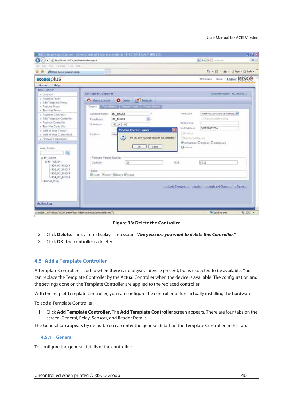 RISCO Group ACIS User Manual | Page 55 / 111