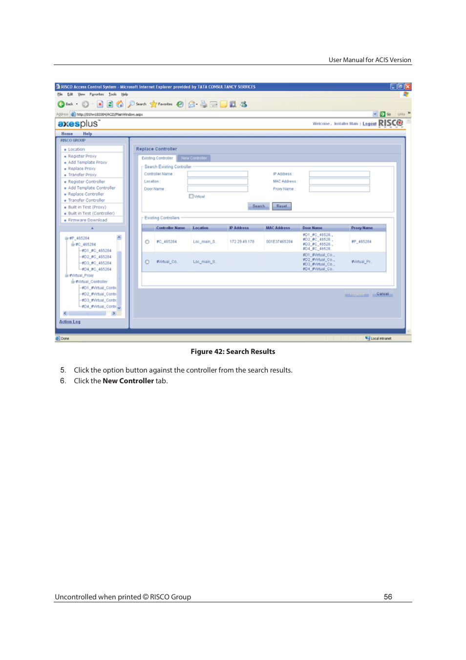 RISCO Group ACIS User Manual | Page 65 / 111