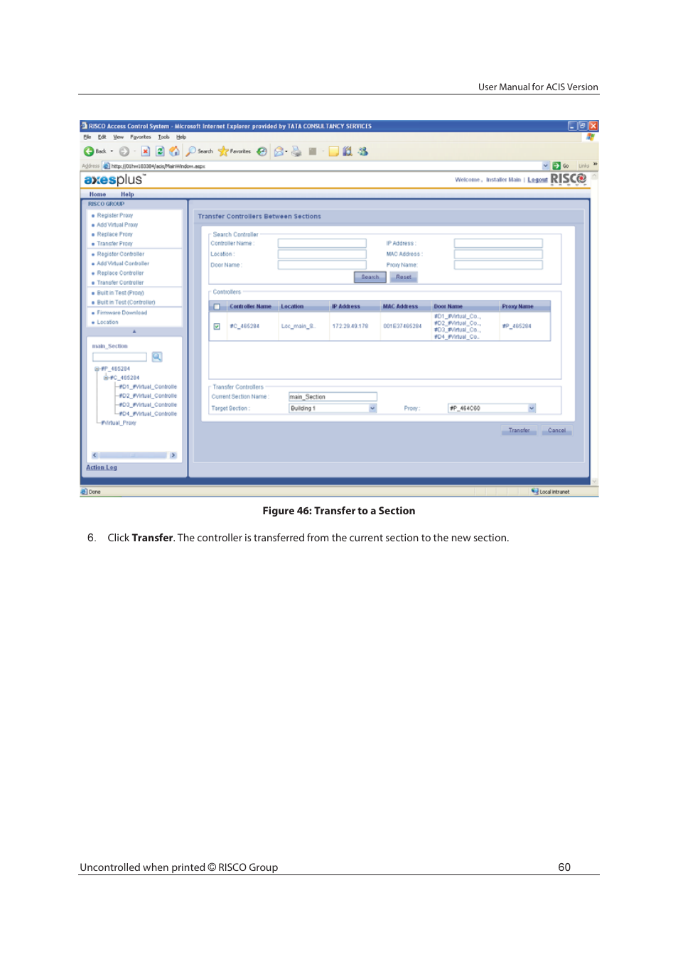 RISCO Group ACIS User Manual | Page 69 / 111