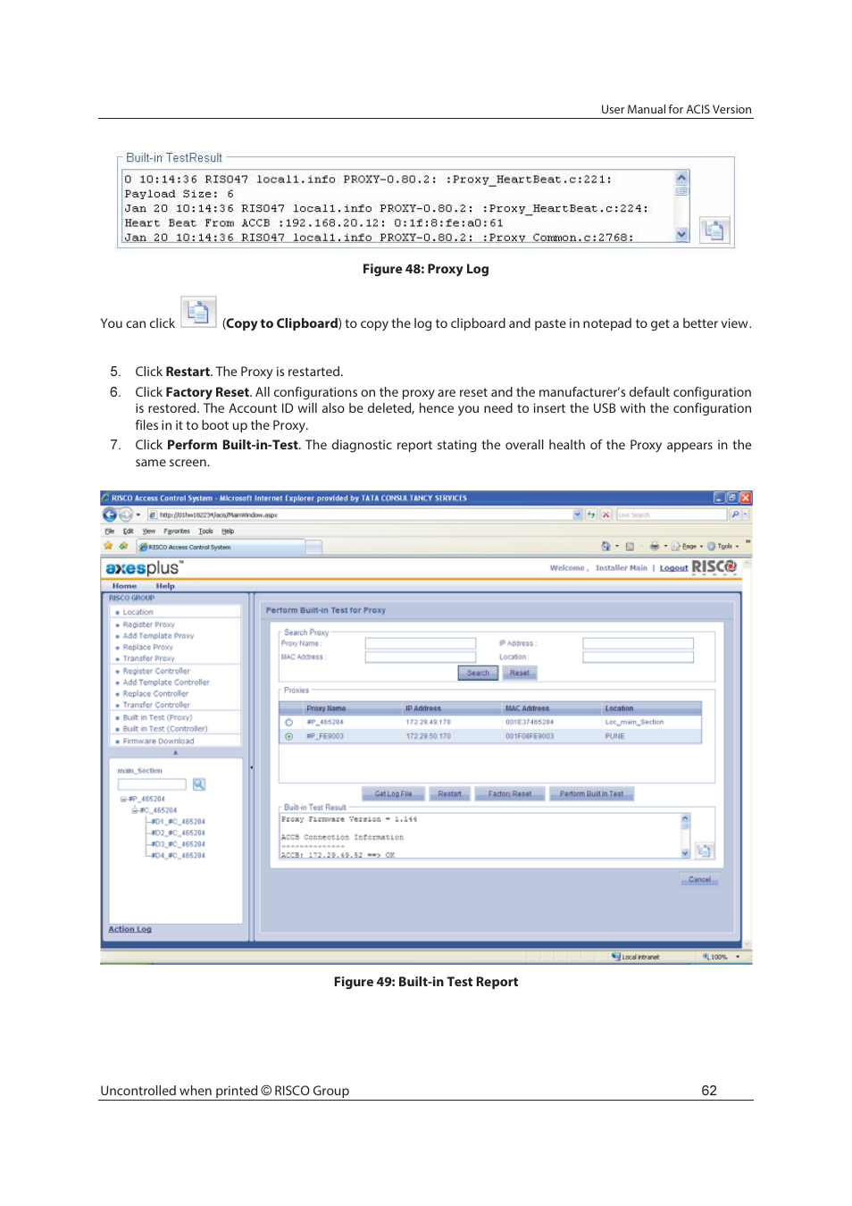 RISCO Group ACIS User Manual | Page 71 / 111