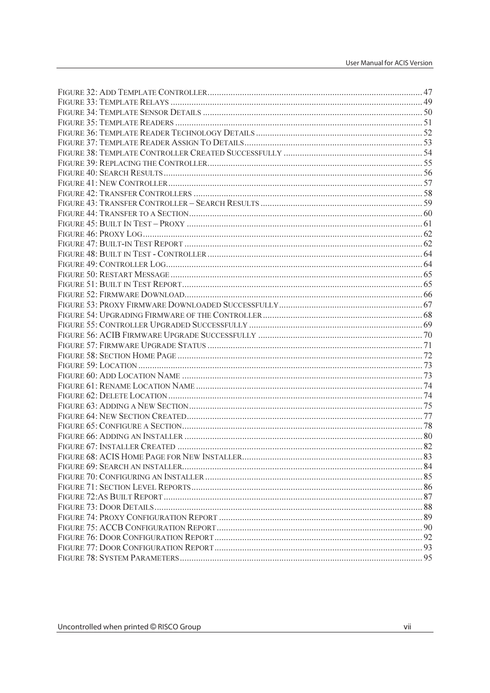 RISCO Group ACIS User Manual | Page 8 / 111