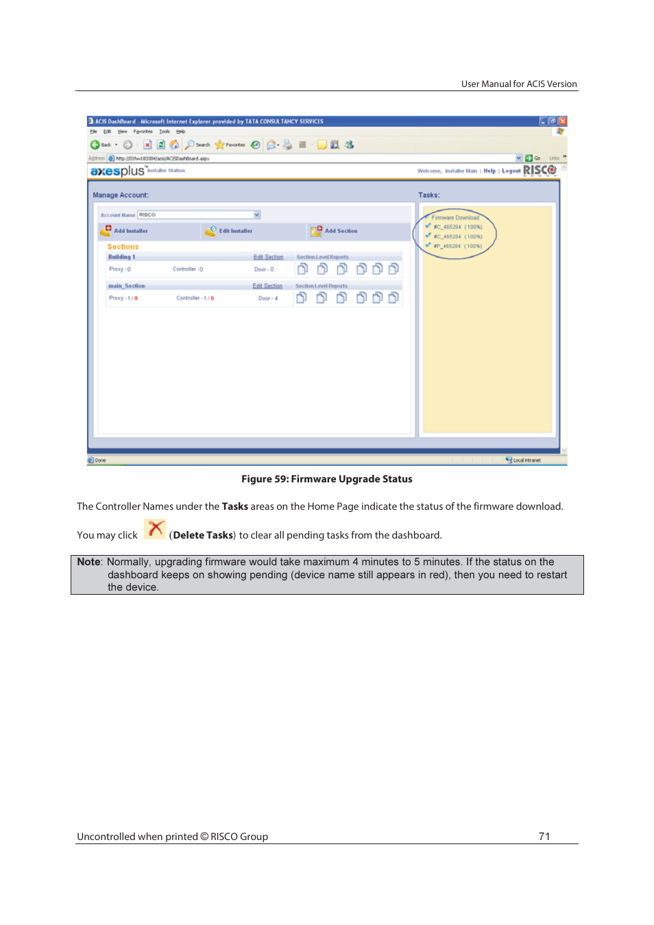 RISCO Group ACIS User Manual | Page 80 / 111