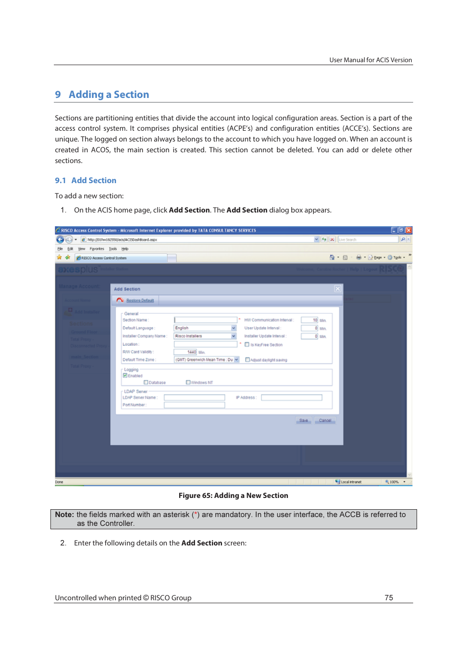 RISCO Group ACIS User Manual | Page 84 / 111