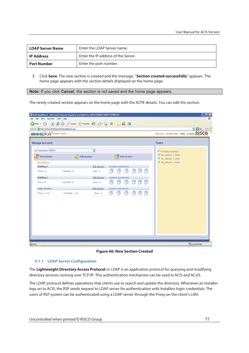 RISCO Group ACIS User Manual | Page 86 / 111