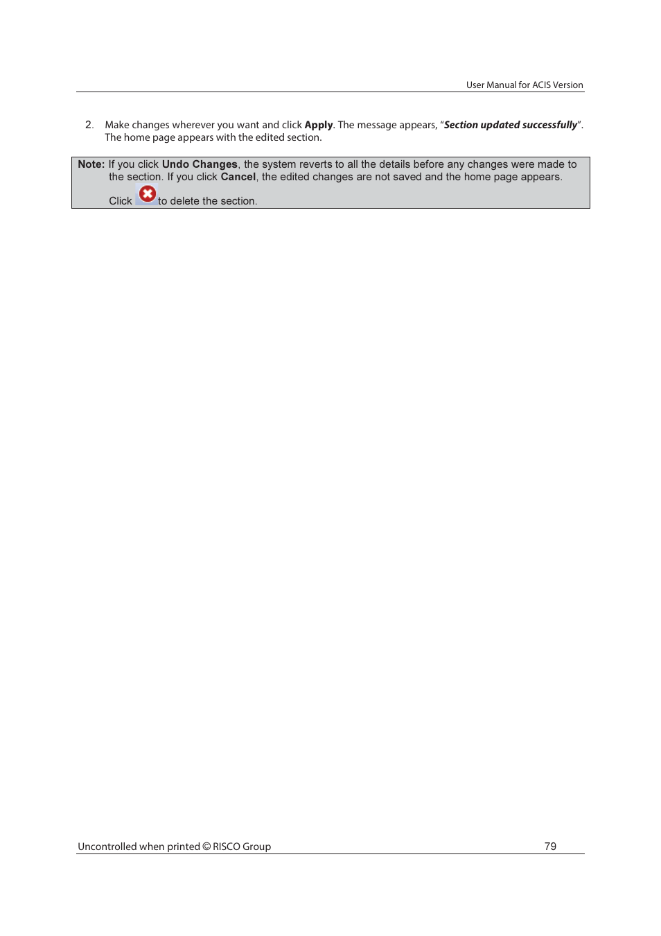 RISCO Group ACIS User Manual | Page 88 / 111