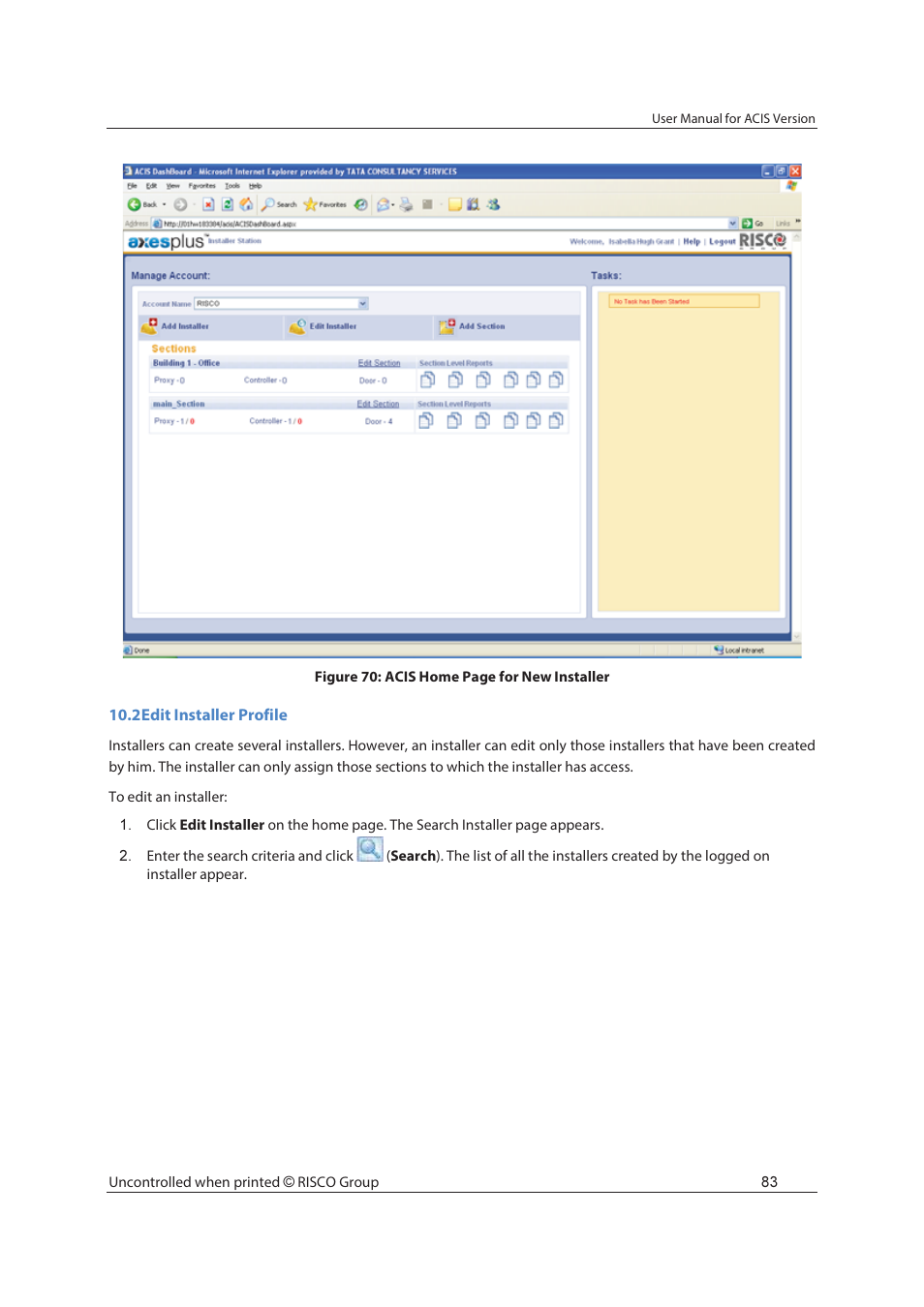 RISCO Group ACIS User Manual | Page 92 / 111