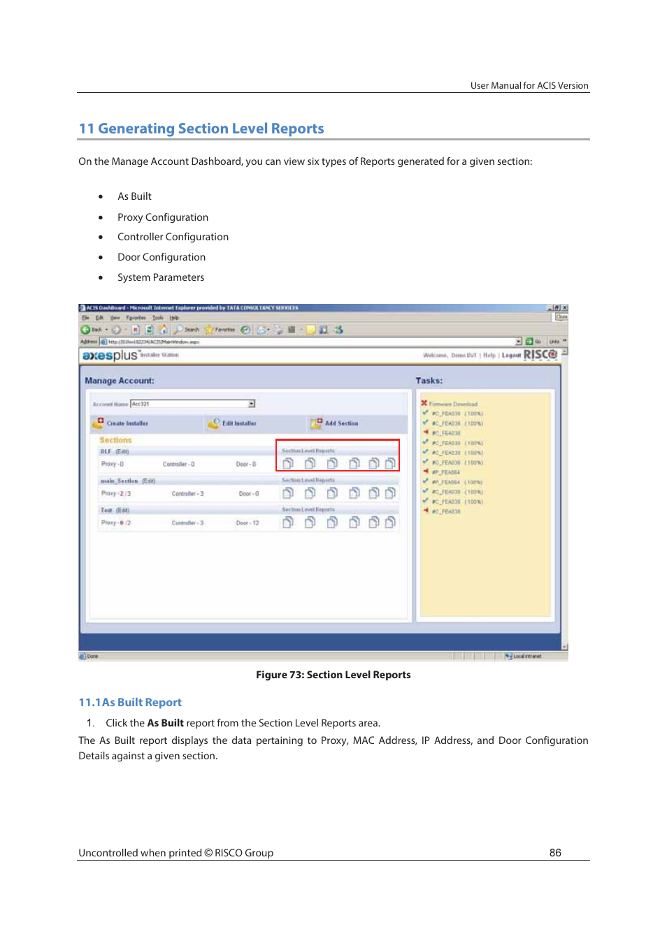 RISCO Group ACIS User Manual | Page 95 / 111