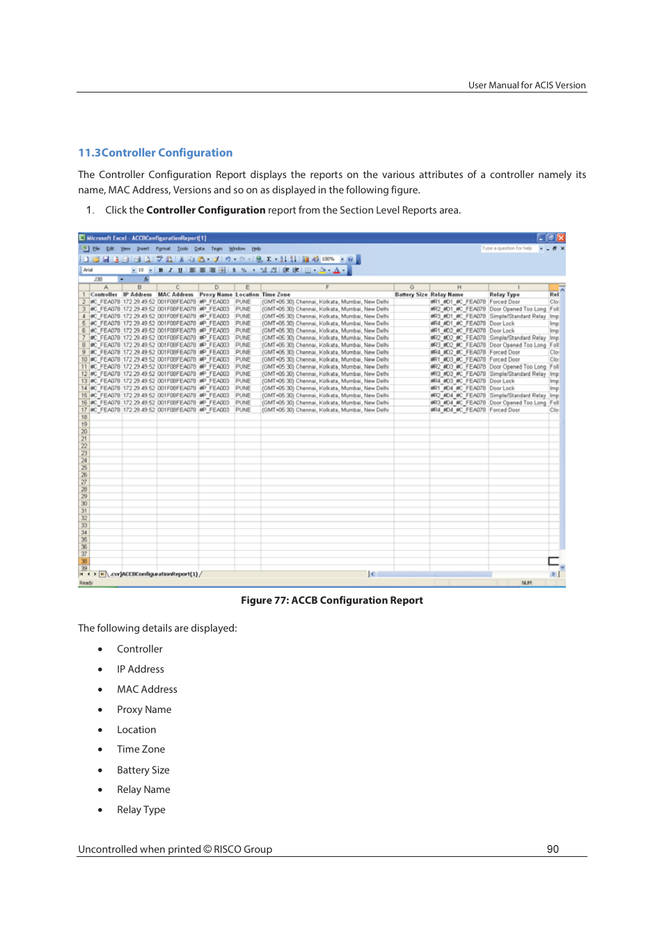 RISCO Group ACIS User Manual | Page 99 / 111