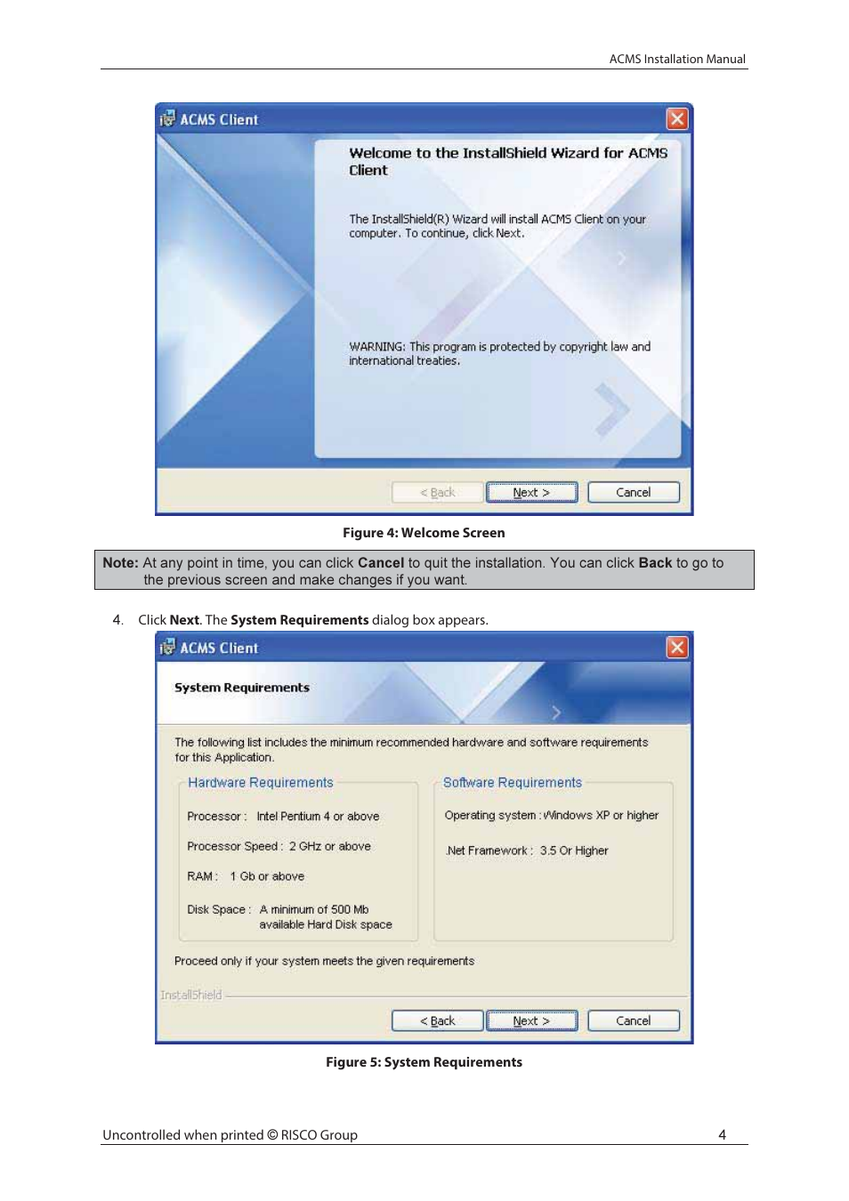 RISCO Group ACMS User Manual | Page 10 / 32