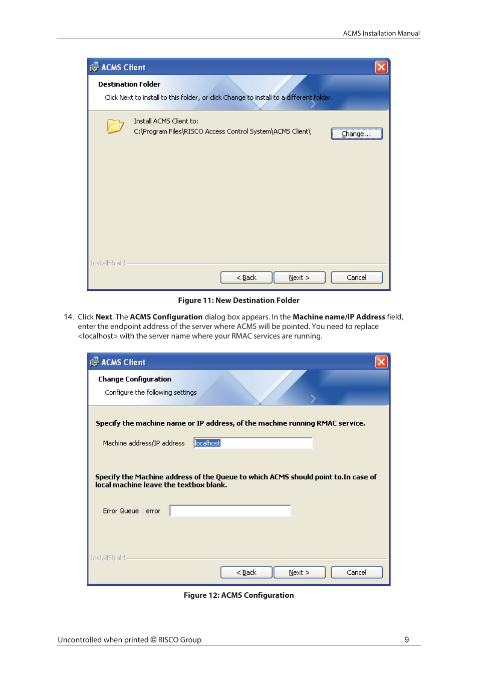 RISCO Group ACMS User Manual | Page 15 / 32