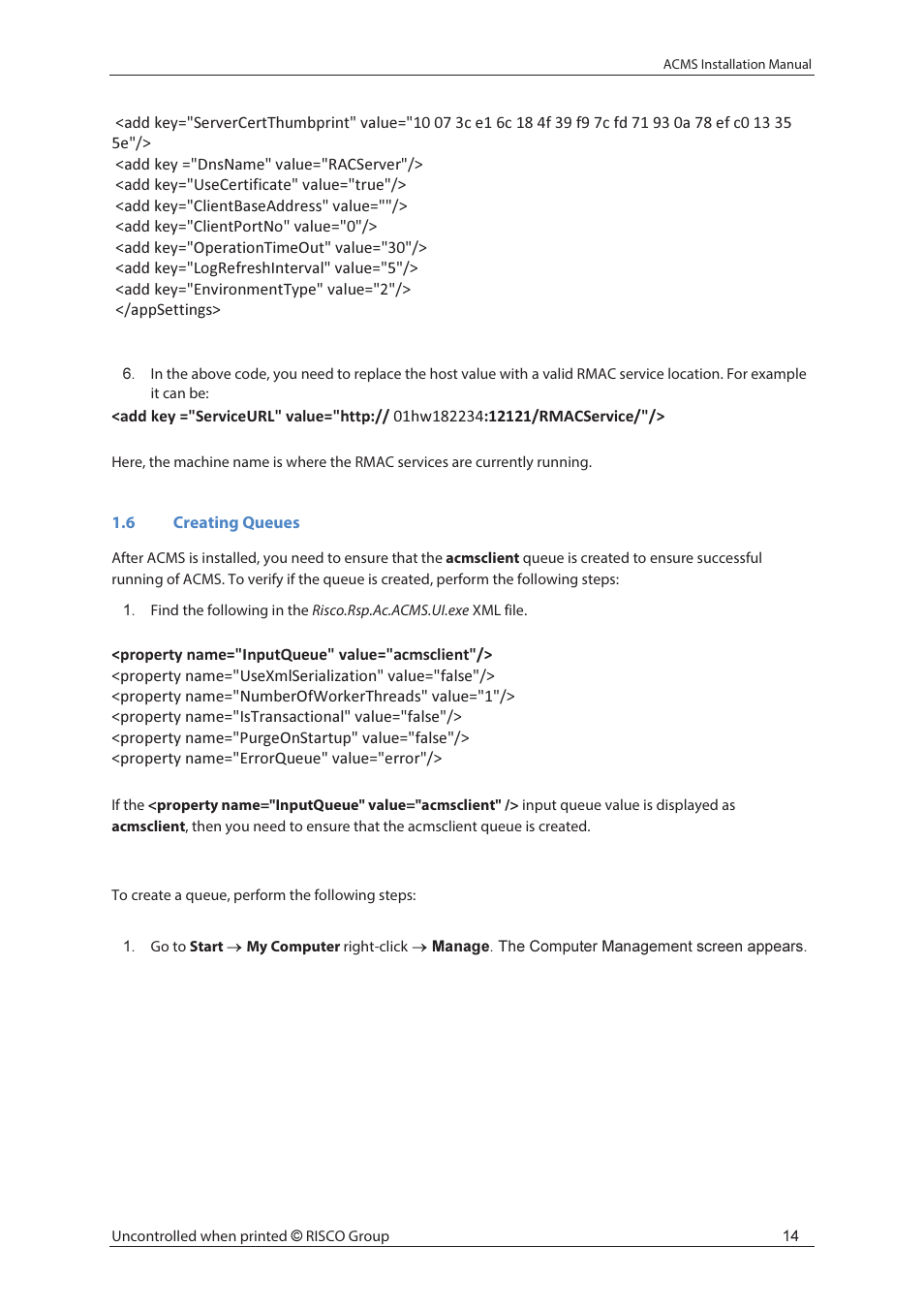 RISCO Group ACMS User Manual | Page 20 / 32