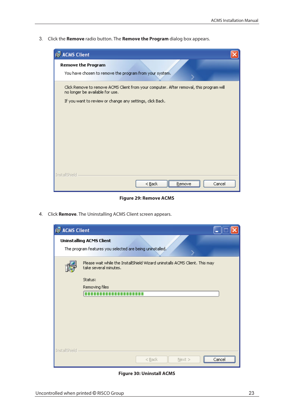 RISCO Group ACMS User Manual | Page 29 / 32