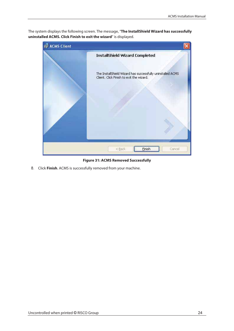 RISCO Group ACMS User Manual | Page 30 / 32
