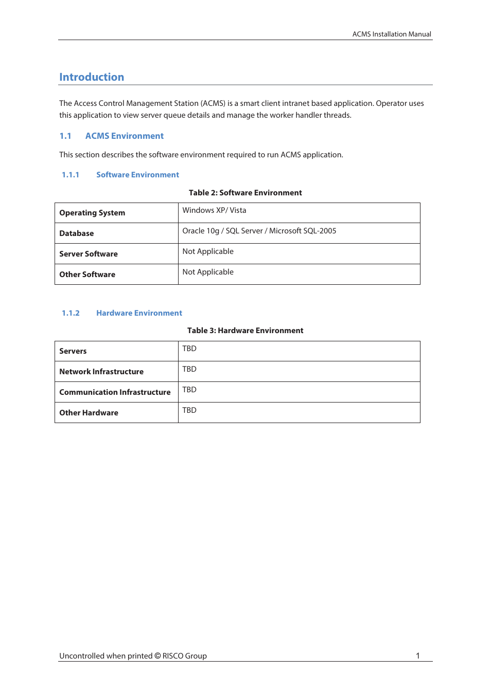 Introduction | RISCO Group ACMS User Manual | Page 7 / 32