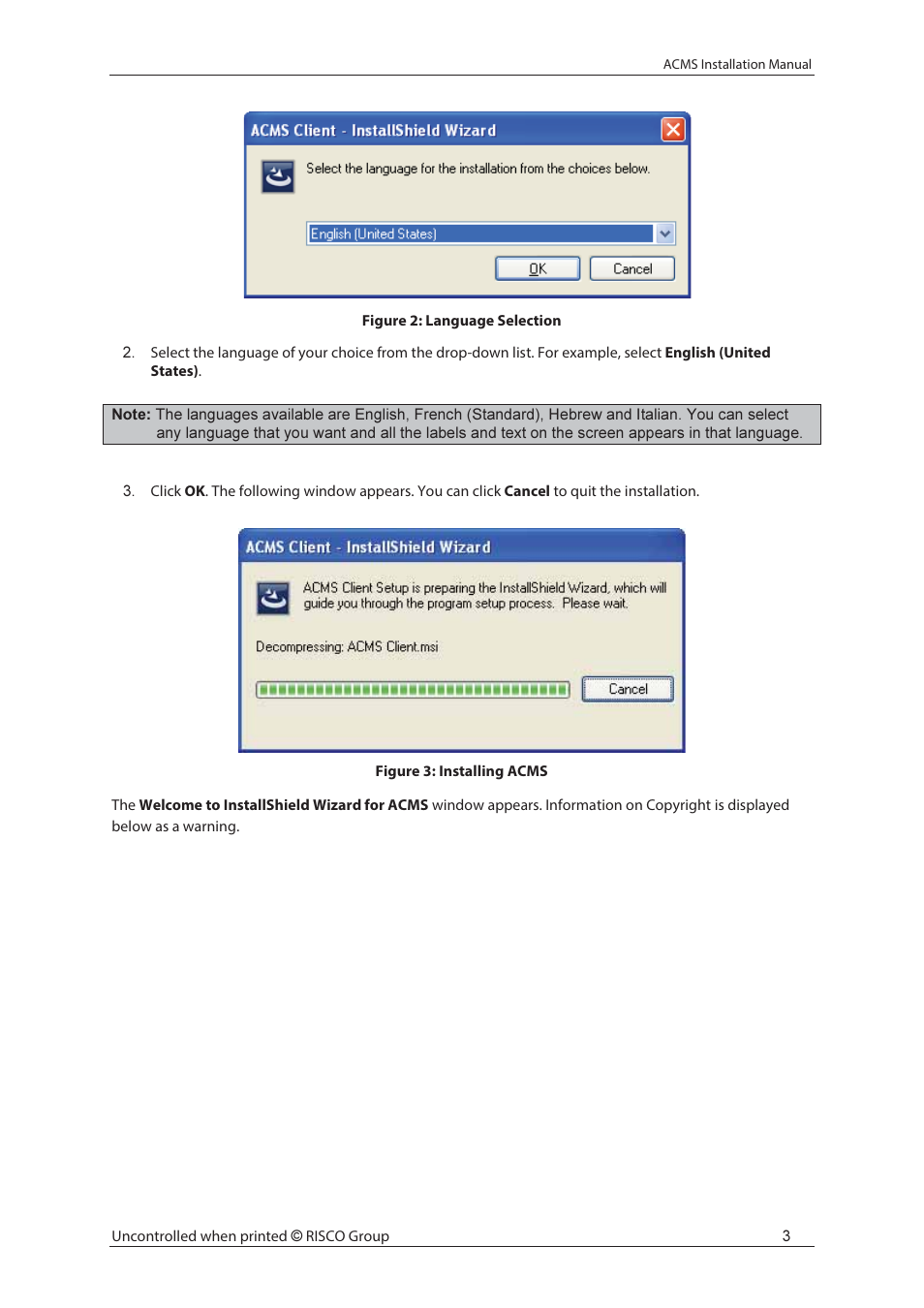 RISCO Group ACMS User Manual | Page 9 / 32