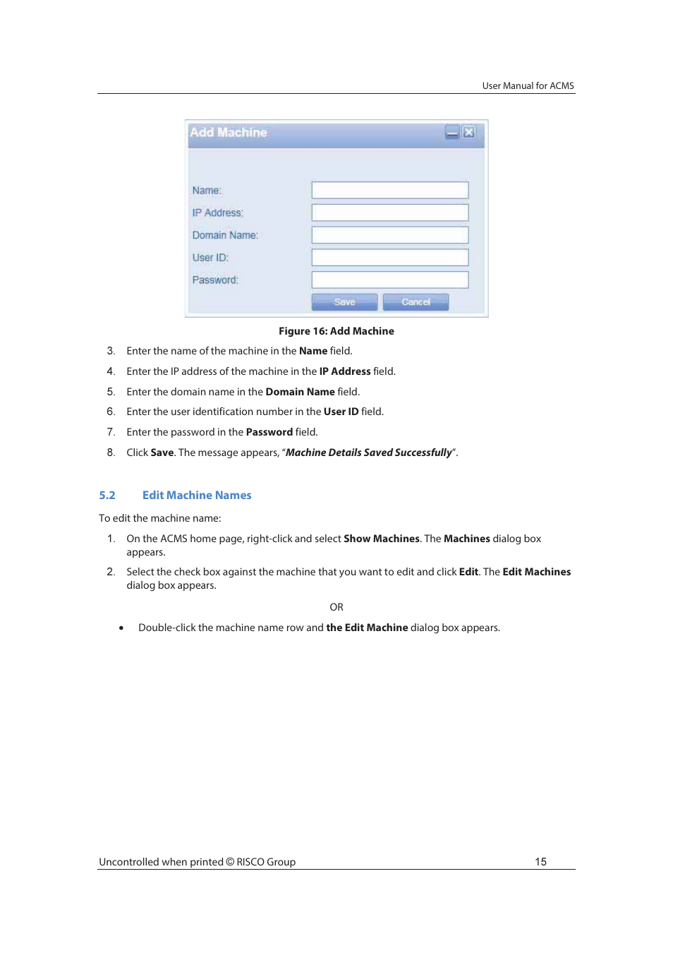 RISCO Group ACMS User Manual | Page 22 / 36