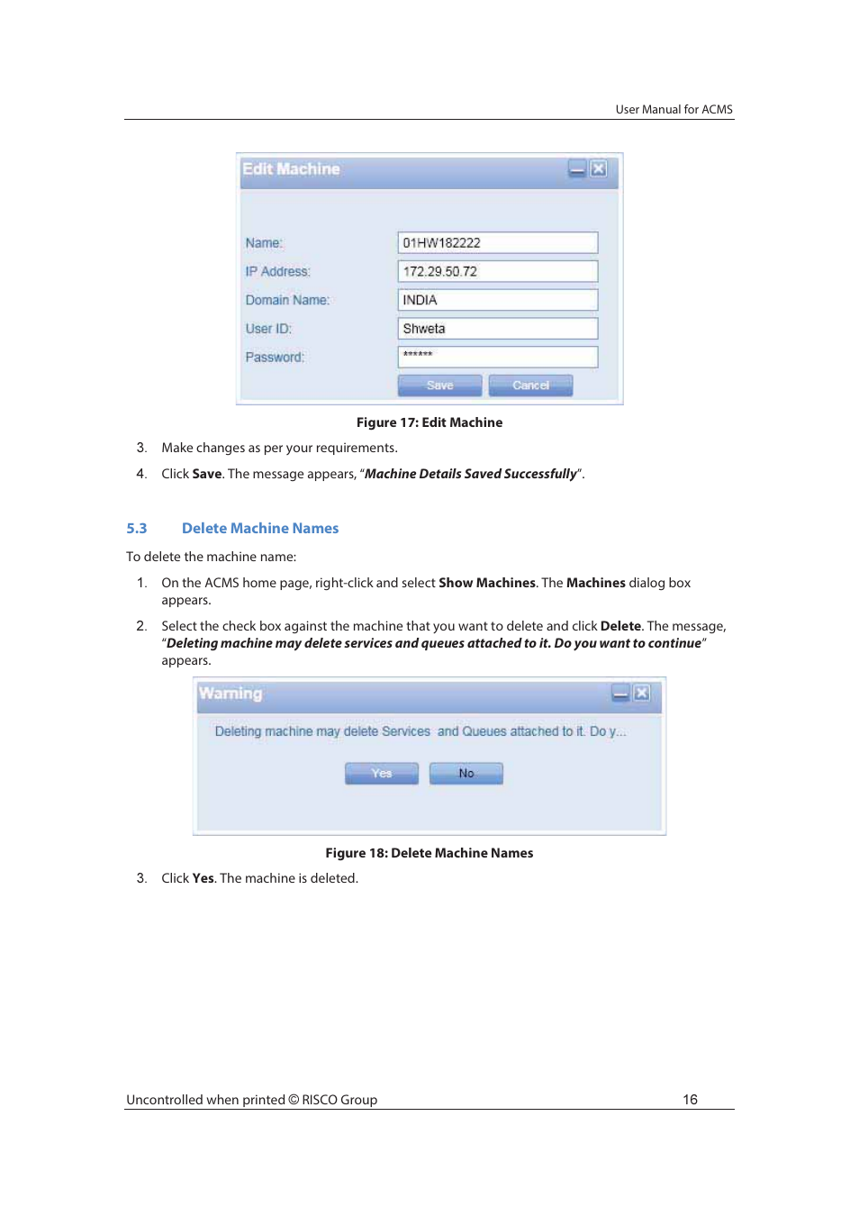 RISCO Group ACMS User Manual | Page 23 / 36