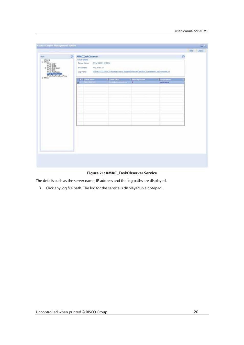 RISCO Group ACMS User Manual | Page 27 / 36