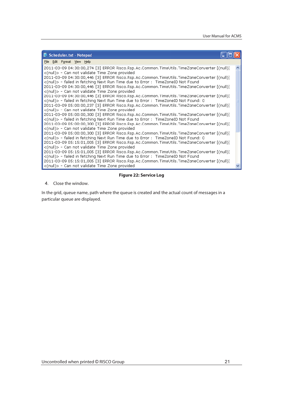 RISCO Group ACMS User Manual | Page 28 / 36