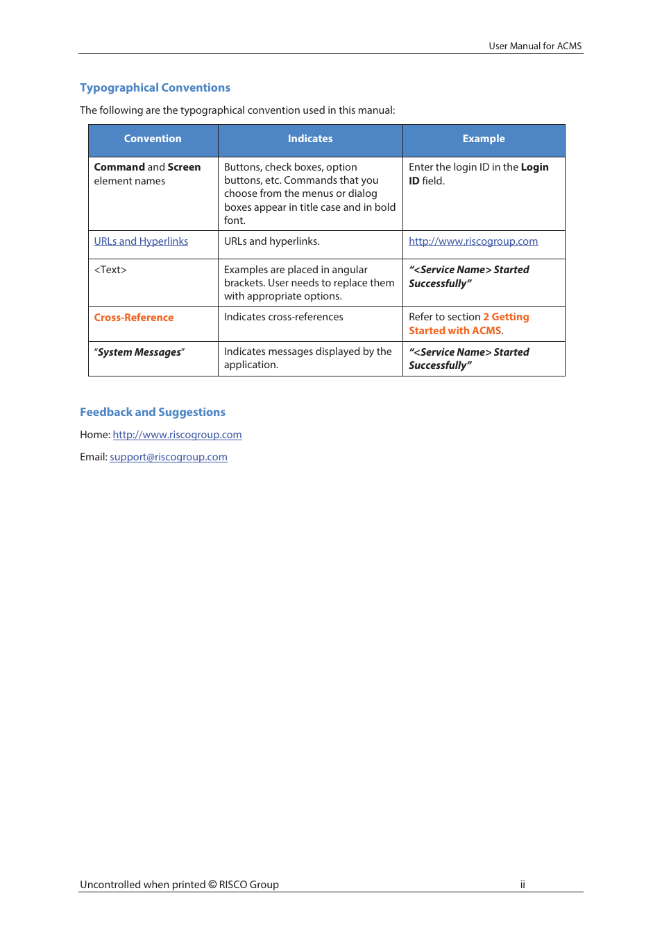 RISCO Group ACMS User Manual | Page 3 / 36