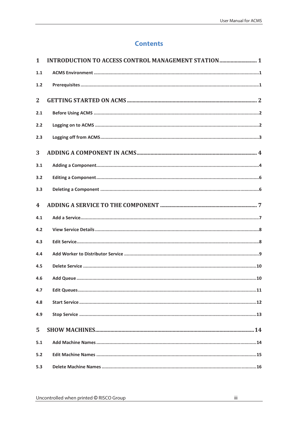 RISCO Group ACMS User Manual | Page 4 / 36