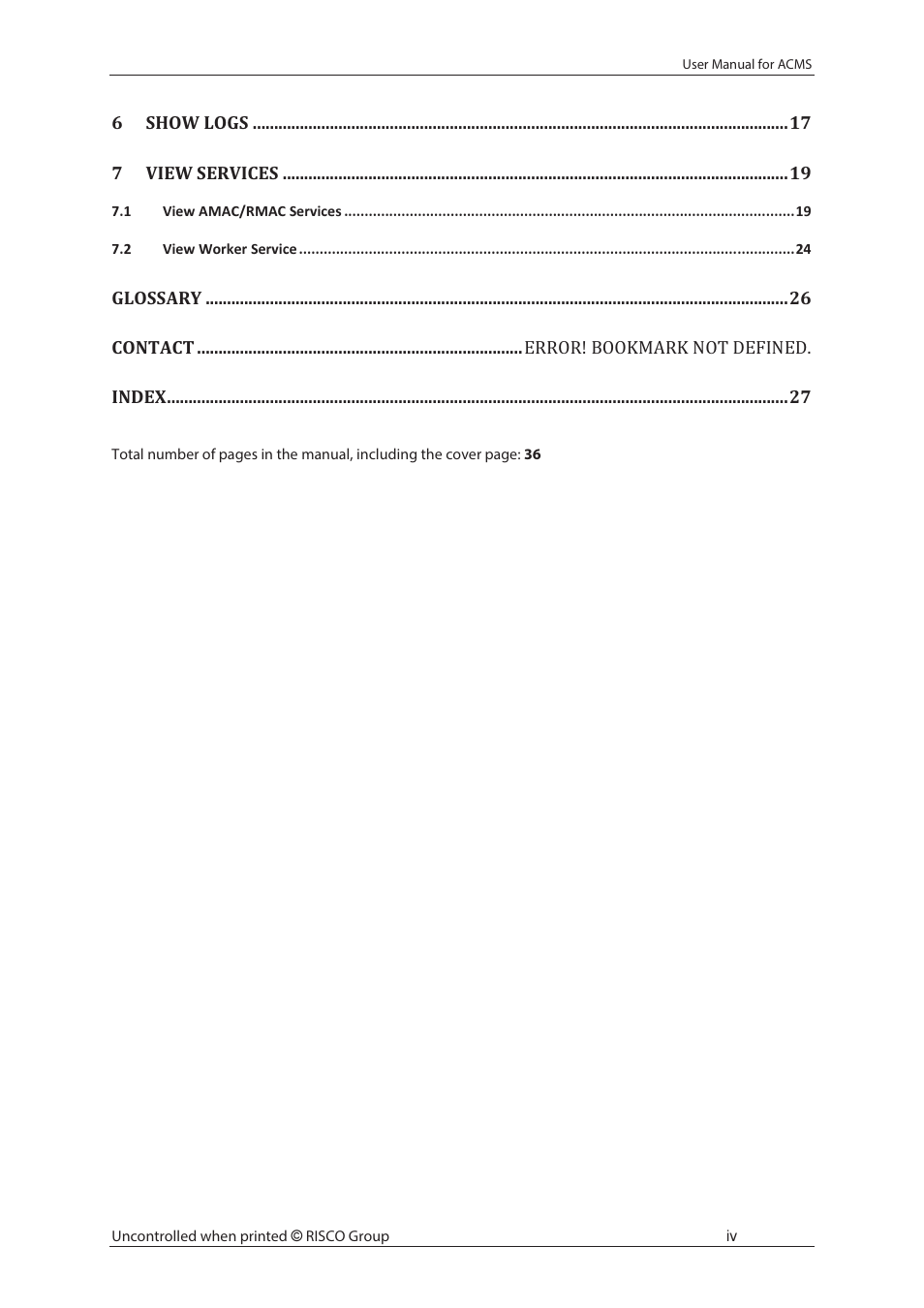 RISCO Group ACMS User Manual | Page 5 / 36