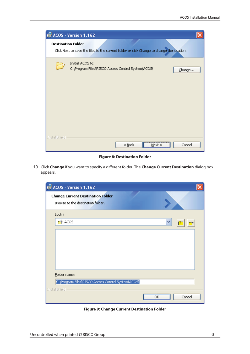 RISCO Group ACOS User Manual | Page 12 / 28