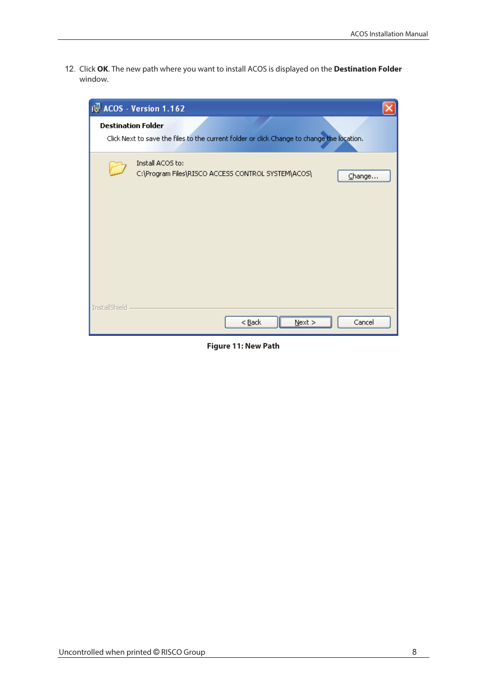 RISCO Group ACOS User Manual | Page 14 / 28