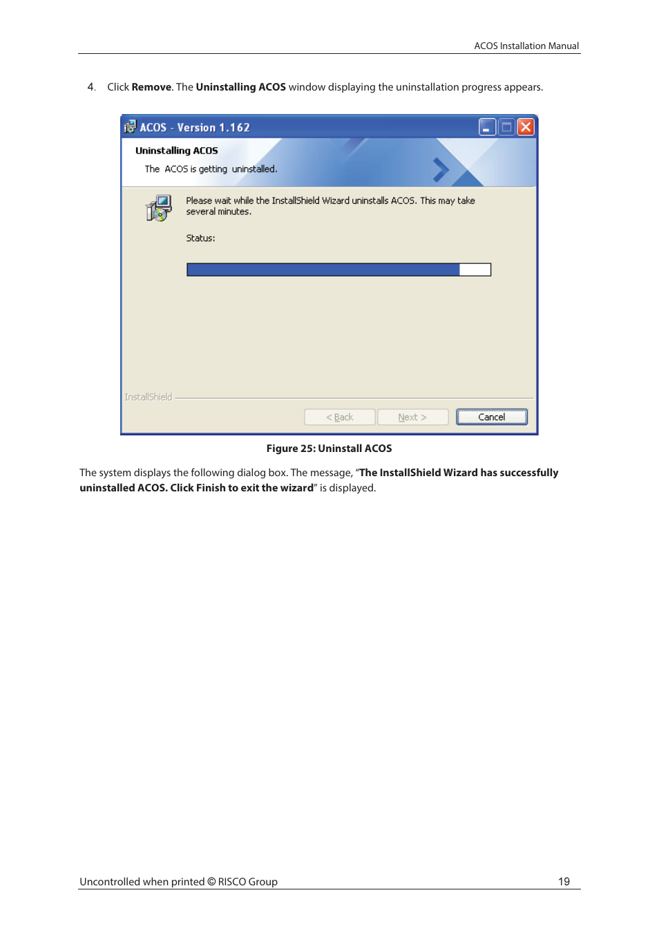RISCO Group ACOS User Manual | Page 25 / 28