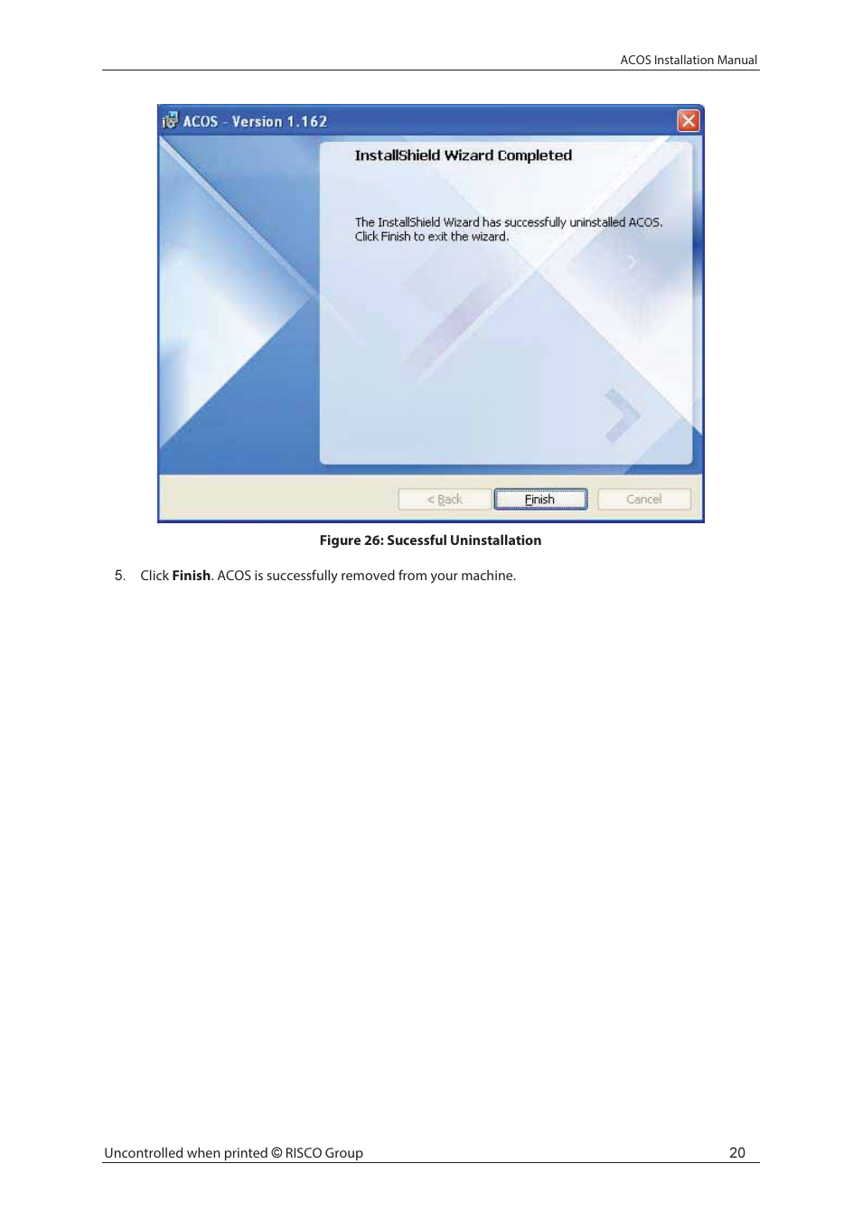 RISCO Group ACOS User Manual | Page 26 / 28