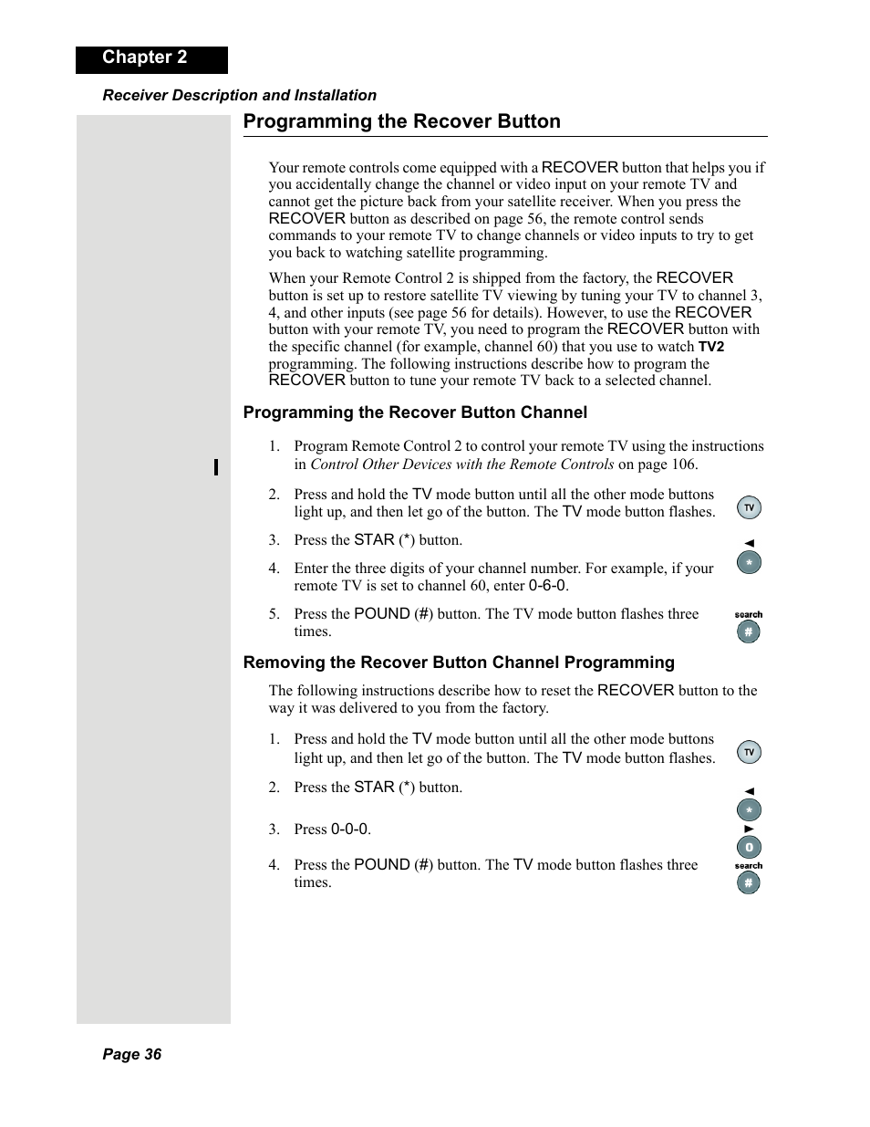 Programming the recover button | Dish Network DISH 625 User Manual | Page 14 / 26