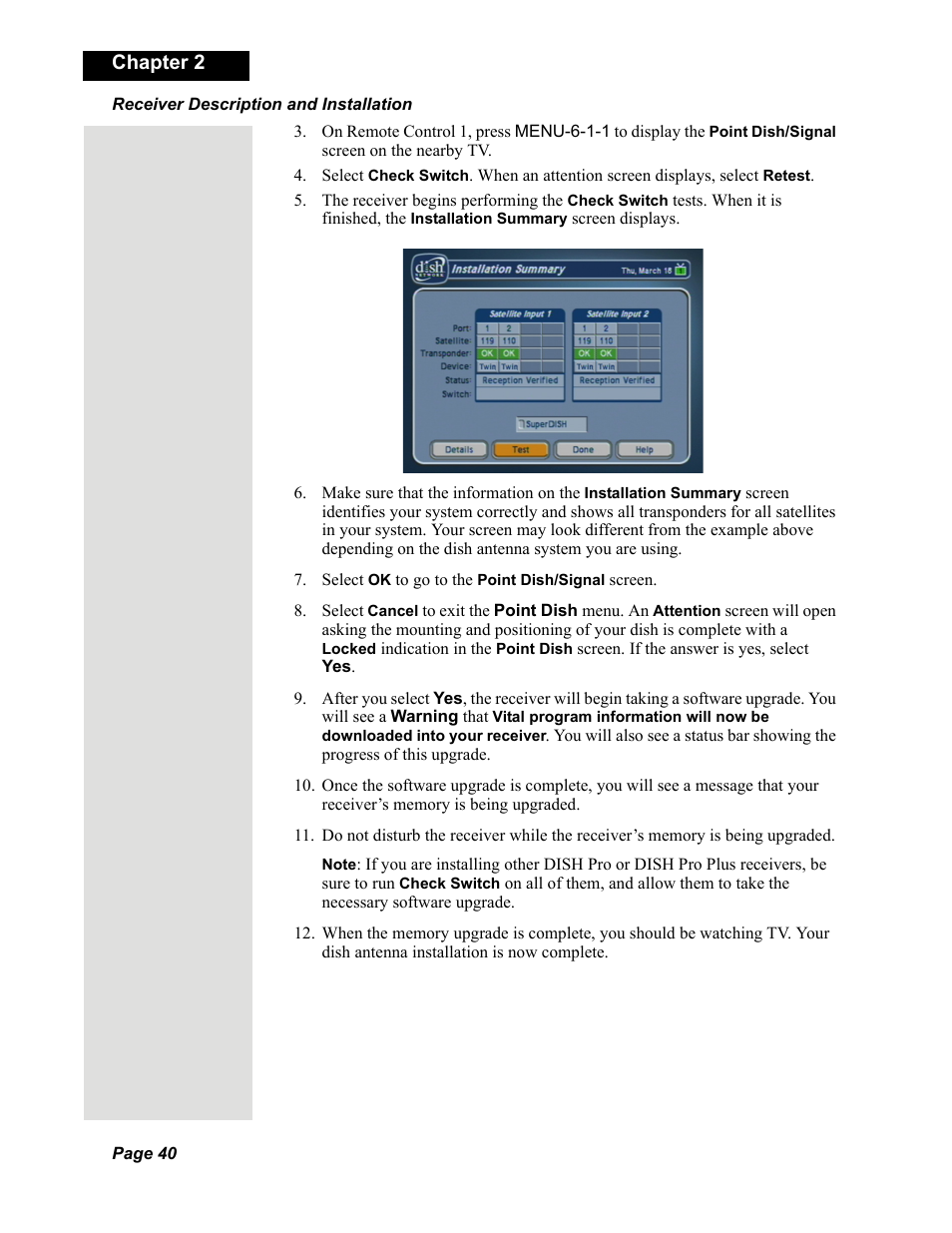 Chapter 2 | Dish Network DISH 625 User Manual | Page 18 / 26