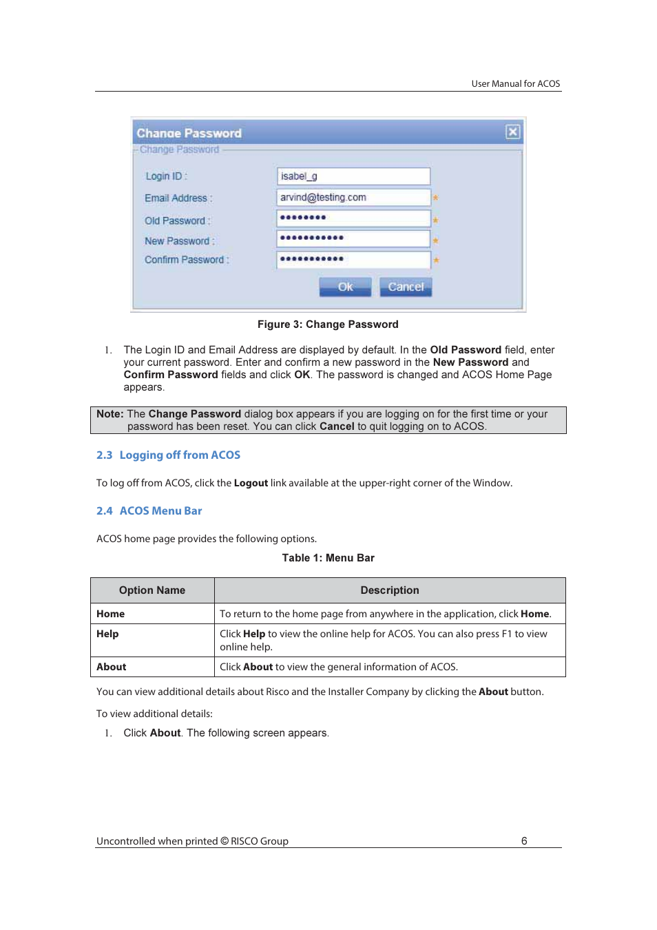 RISCO Group ACOS User Manual | Page 14 / 88