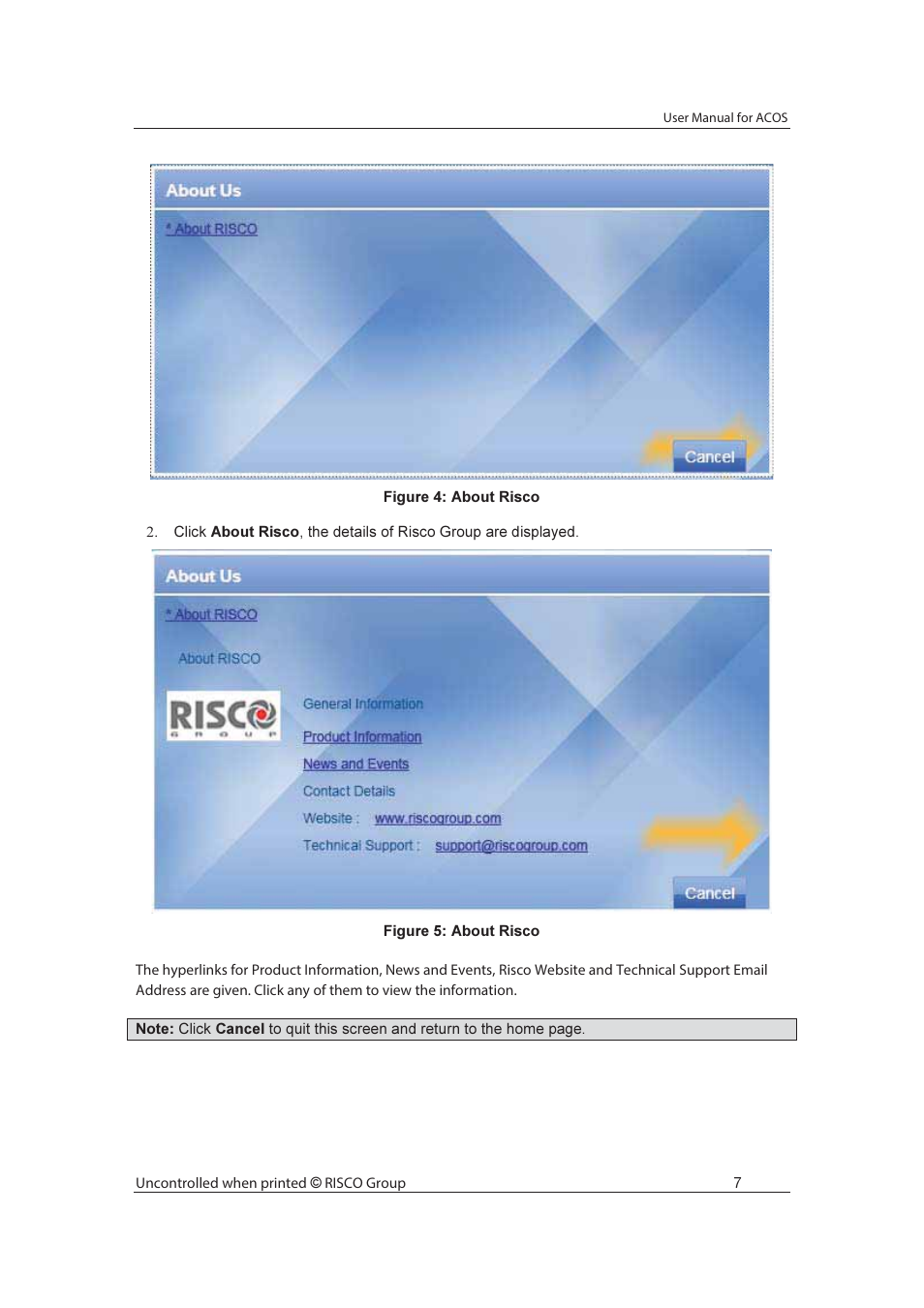 RISCO Group ACOS User Manual | Page 15 / 88