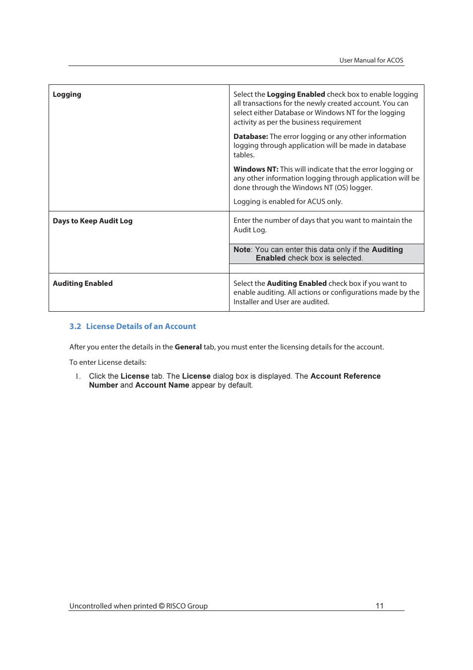 RISCO Group ACOS User Manual | Page 19 / 88