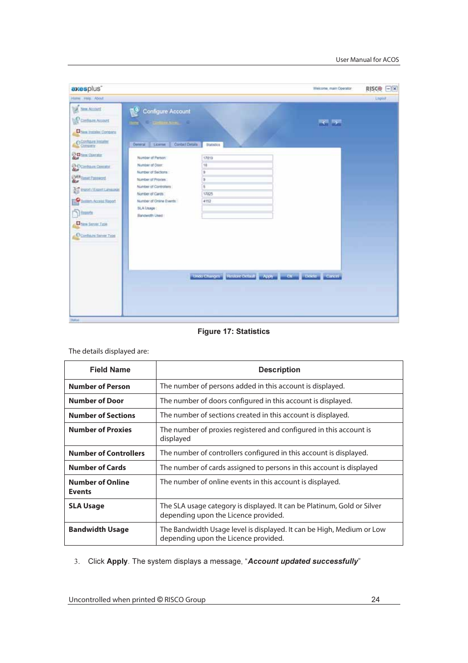 RISCO Group ACOS User Manual | Page 32 / 88