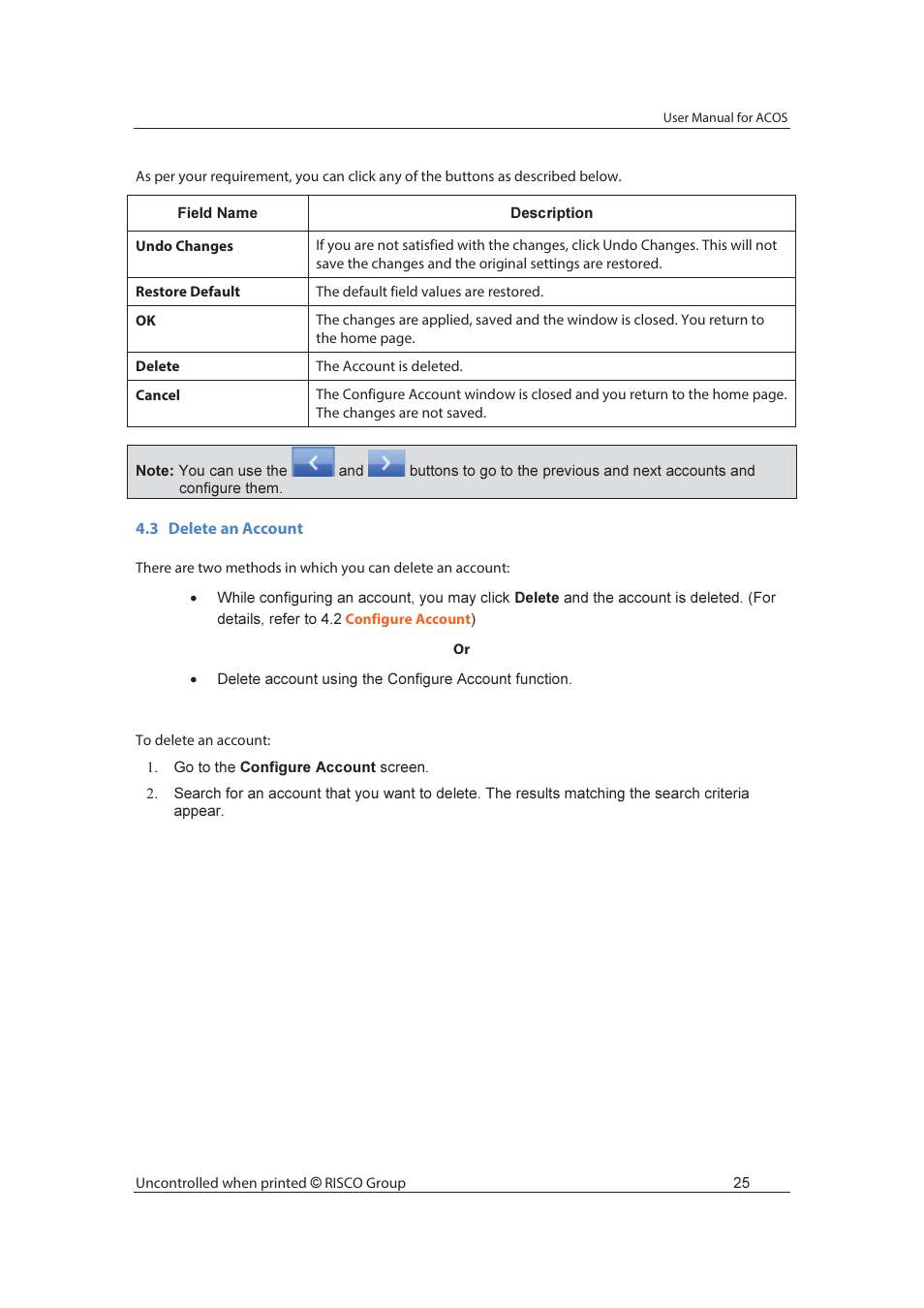 RISCO Group ACOS User Manual | Page 33 / 88