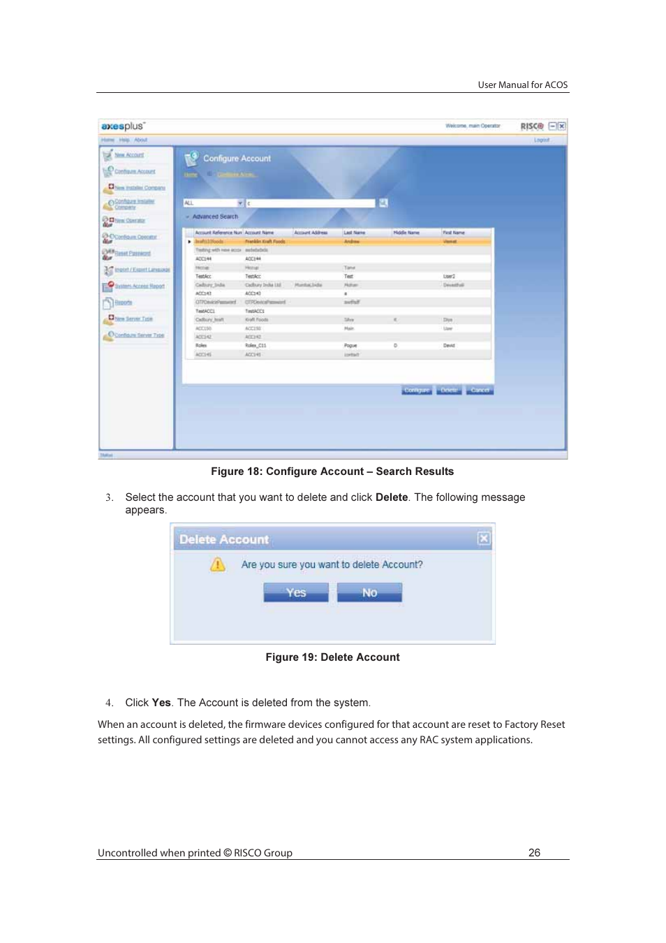 RISCO Group ACOS User Manual | Page 34 / 88