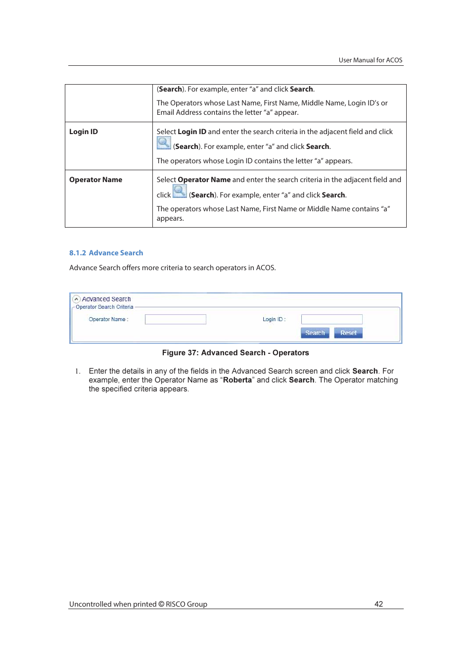 RISCO Group ACOS User Manual | Page 50 / 88