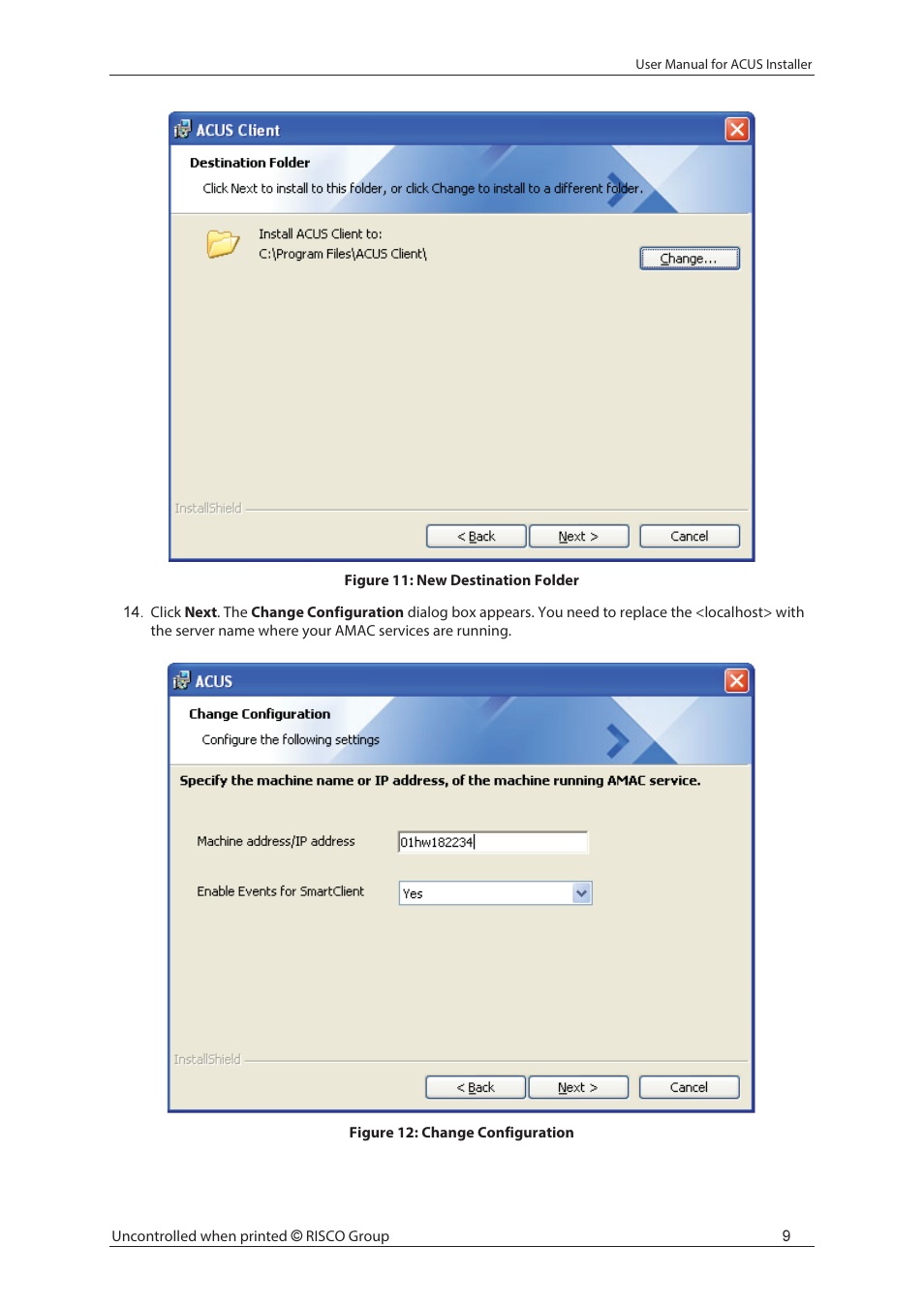 RISCO Group ACUS User Manual | Page 15 / 28