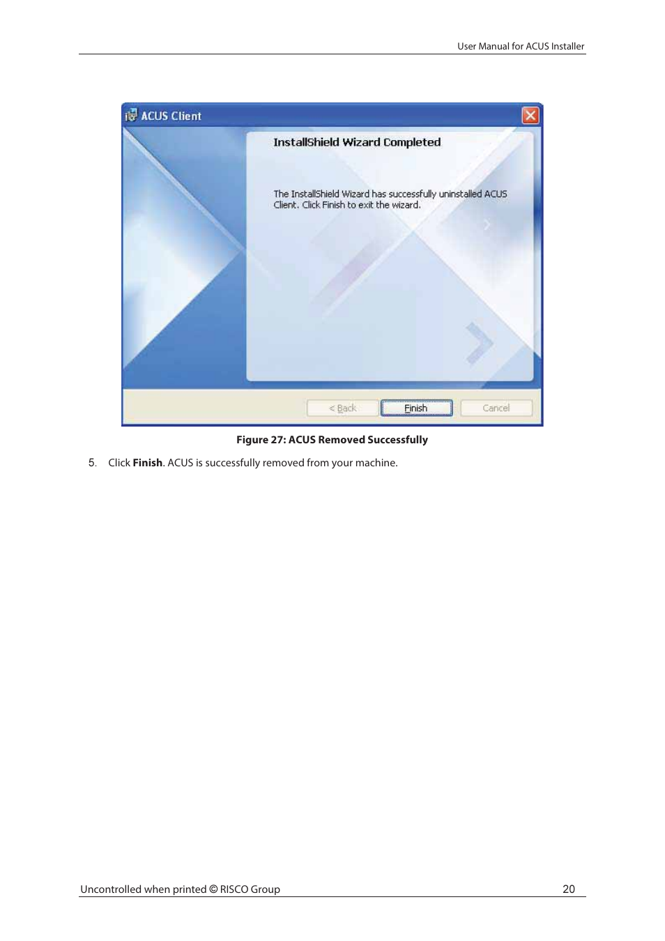 RISCO Group ACUS User Manual | Page 26 / 28